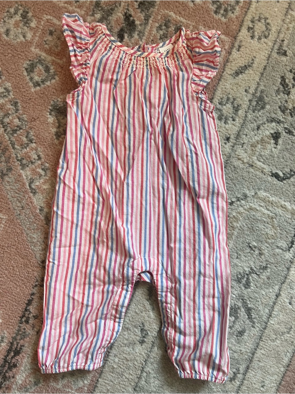 baby GAP Pink and Blue Striped Cotton Romper 0-3 months